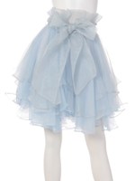 ボリュームオーガンジーミニスカート/ライトブルー