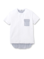 異素材ドッキングカットソー/チャコールグレー(514)