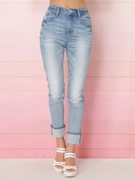 【美Line Denim 】ワイドロールアップJ/W DENIMパギンス/BLU