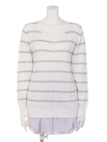 オーバーニット×フリルキュロットセット/ホワイト