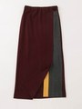 クールポンチ配色スカート/BORDEAUX