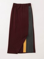 クールポンチ配色スカート/BORDEAUX