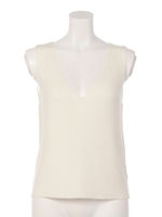 スリットVニットTOP/WHT