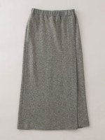 ネップリバースリット入りスカート/D-GRAY