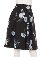 ビッグブーケフレアスカート/ブラック