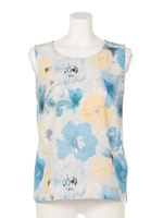 ペインティングフラワータックTOP/L/GRY