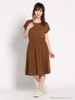 ウエストギャザーワンピース/Khaki