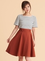 ウエストデザインフレアースカート/レンガ