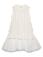 カットレースコンビワンピース/WHT