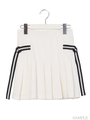 ベルテッドプリーツスカート/ホワイト