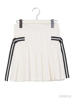 ベルテッドプリーツスカート/ホワイト