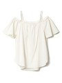 OFF THE SHOULDER A-LINE TOP/ライトブルー