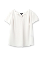 [L]Vネックジョーゼットブラウス/ライトベージュ(051)