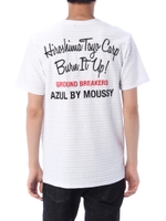 【AZUL by moussy】CARPタック天竺半袖刺繍Tシャツ/WHT