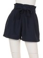 【Aunt Marie's】ブッチャー麻混リボンショートパンツ/NVY