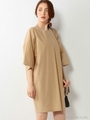 ○Munich ウシロV プルオーバー ワンピース / ミューニック/Beige