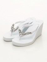 パール&ビジュービーチサンダル/WHITE