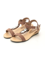 ビジューサンダル/ベージュ