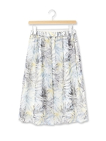 楊柳トロピカルプリントスカート/グリーン(122)