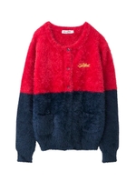 BI COLOR KNITTED CARDIGAN /RED