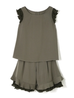 PLEATED FRILL SETUP/グレー(020)