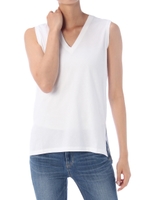 【AZUL by moussy】オーガニックコットンVネックロングタンク/T.GRY