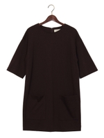 【WEB限定】○JC ポンチ 肩落ち クルーネック ワンピース/DK.Brn
