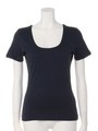 【chille anap】コットン2重地UネックTシャツ/NVY