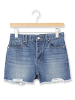 カットオフデニムショートパンツ/サックス(090)