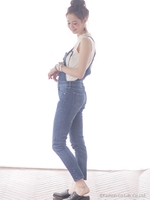 デニムタイトサロペット/サックス