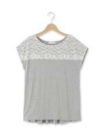 バックプリーツレースカットソー/オフホワイト(003)