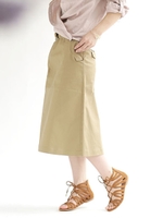 ベルト付ミリタリースカート/キャメル