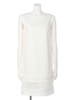 レース切替サックワンピ/ホワイト