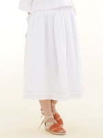 幾何エンブロイダリーギャザースカート/ホワイト