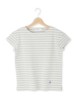 切り替え袖ボーダーカットソー/グレー(312)