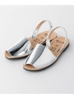 RIA レザーフラットサンダル/Silver