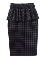 check peplum pencilskirt/blue