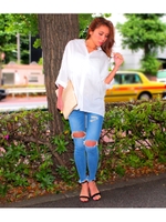 【LATINA】BACKレースレーヨンシャツ/WH