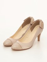 【vanitybeauty】【WEB限定商品】バックリボンコンビパンプス/ブラック