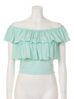 オフショルフリルTOPS/ホワイト