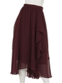 デザインジョーゼットスカート/ブラウン