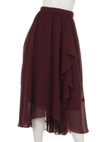 デザインジョーゼットスカート/ブラウン