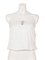 レーシーベアトップ/ベージュ