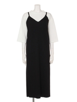 Tシャツ＆ミディ丈ワンピースセット/ブラック