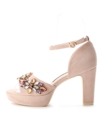 [L.B CANDY STOCK]フラワービジューパンプス/PNK