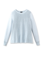 [S]編み柄MIXレイヤードニット/ライトブルー(991)