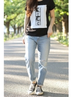 【AZUL by moussy】USAボーイフィットデニム(L68)/BleachWash