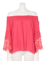 【anap mimpi】オフショル袖レーストップス/RD