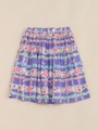 【OUTLET】プチフラワーチェックPTスカート/グリーン