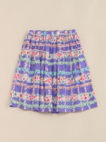 【OUTLET】プチフラワーチェックPTスカート/グリーン